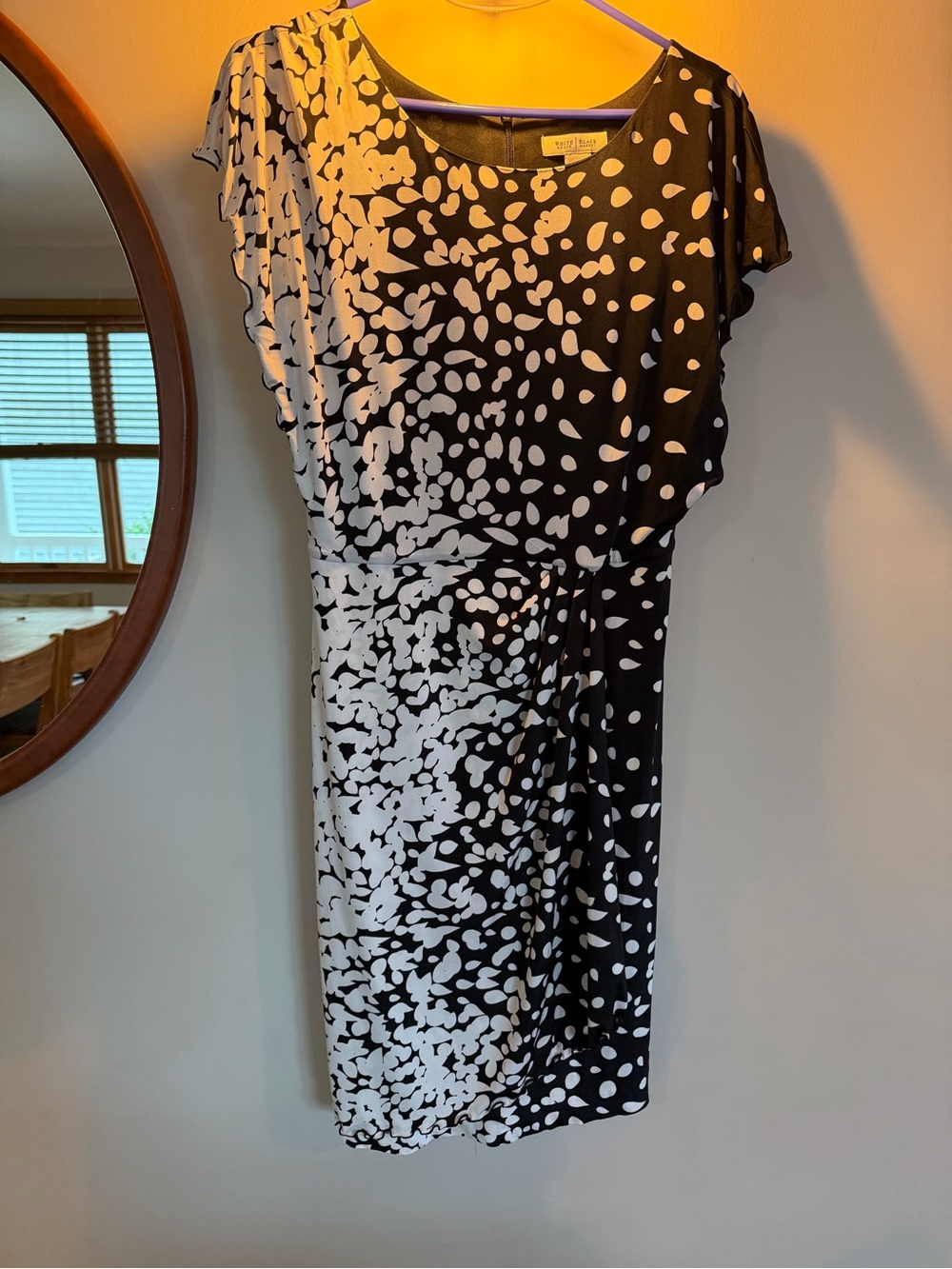 White House Black Market Black & White Printed Midi Dress